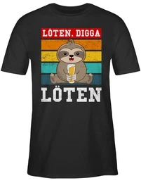 T-Shirt Lten Digga Lten Vintage wei bunt Party & Alkohol Herren