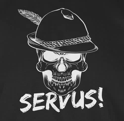 Shirtracer T-Shirt Totenkopf Servus! Mode für Oktoberfest Herren weiß