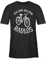 Shirtracer T-Shirt Ich bin selten Radlos Sprüche Statement Schwarz
