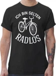 Shirtracer T-Shirt Ich bin selten Radlos Sprüche Statement Schwarz