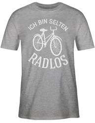 Shirtracer T-Shirt Ich bin selten Radlos Sprüche Statement Hellgrau/Grau
