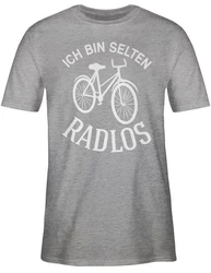 Shirtracer T-Shirt Ich bin selten Radlos Sprüche Statement Hellgrau/Grau