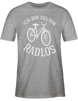 Shirtracer T-Shirt Ich bin selten Radlos Sprüche Statement Hellgrau/Grau