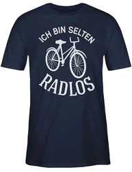 Shirtracer T-Shirt Ich bin selten Radlos Sprüche Statement Dunkelblau/Blau/Hellblau/Schwarz