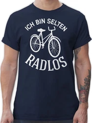 Shirtracer T-Shirt Ich bin selten Radlos Sprüche Statement Dunkelblau/Blau/Hellblau/Schwarz