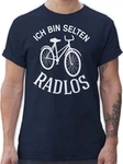 Shirtracer T-Shirt Ich bin selten Radlos Sprüche Statement Dunkelblau/Blau/Hellblau/Schwarz