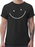 Shirtracer T-Shirt Smile Gesicht Sprüche Statement Schwarz