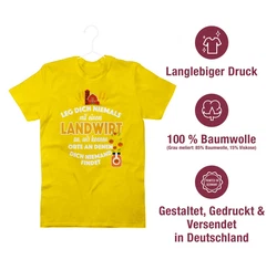 Shirtracer T-Shirt Leg dich niemals mit einem Landwirt an Landwirt Geschenk Bauer Gelb