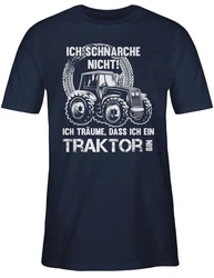 Shirtracer T-Shirt Ich schnarche nicht ich trume dass ich ein Traktor bin Rot/Dunkelblau
