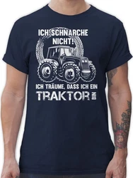 Shirtracer T-Shirt Ich schnarche nicht ich trume dass ich ein Traktor bin Rot/Dunkelblau