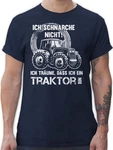 Shirtracer T-Shirt Ich schnarche nicht ich trume dass ich ein Traktor bin Rot/Dunkelblau