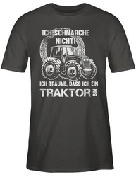 Shirtracer T-Shirt Ich schnarche nicht ich trume dass ich ein Traktor bin Rot
