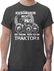 Shirtracer T-Shirt Ich schnarche nicht ich trume dass ich ein Traktor bin Rot