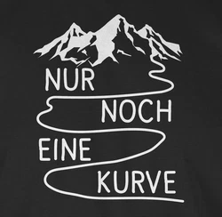 Shirtracer T-Shirt Nur noch eine Kurve Wandern Schwarz/Lila/Dunkelbraun/Creme