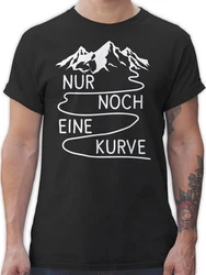 Shirtracer T-Shirt Nur noch eine Kurve Wandern Schwarz/Lila/Dunkelbraun/Creme