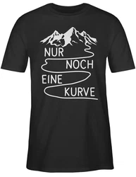 Shirtracer T-Shirt Nur noch eine Kurve Wandern Schwarz/Lila/Dunkelbraun/Creme