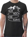 Shirtracer T-Shirt Nur noch eine Kurve Wandern Schwarz/Lila/Dunkelbraun/Creme