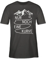 Shirtracer T-Shirt Nur noch eine Kurve Wandern Schwarz/Dunkelgrün/Lila/Creme/Dunkelgrau/Dunkelbraun