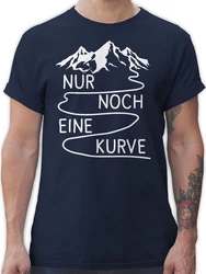 Shirtracer T-Shirt Nur noch eine Kurve Wandern Dunkelblau/Hellblau
