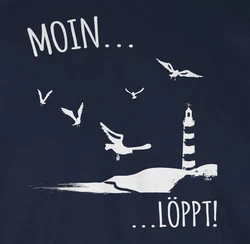 Shirtracer T-Shirt Moin Meerliebe Leuchtturm Motiv Meer Sprüche Statement Dunkelblau/Blau/Grün/Türkis