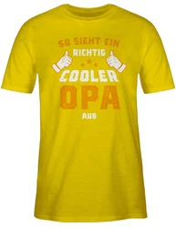 Shirtracer T-Shirt So sieht ein richtig cooler Opa aus Opa Geschenke Orange