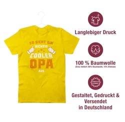 Shirtracer T-Shirt So sieht ein richtig cooler Opa aus Opa Geschenke Orange