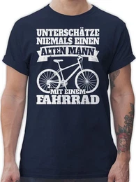 T-Shirt Unterschtze niemals einen alten Mann mit einem Fahrrad - wei Fahrrad Bekleidung Radsport
