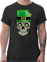 Shirtracer T-Shirt Totenkopf Kleeblatt St. Patricks Day 
