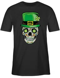 Shirtracer T-Shirt Totenkopf Kleeblatt St. Patricks Day 
