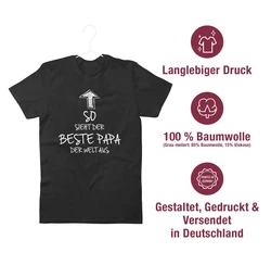 Shirtracer T-Shirt So sieht der beste Papa der Welt aus Braun/Lila/Beige