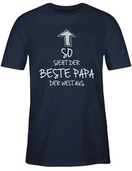 Shirtracer T-Shirt So sieht der beste Papa der Welt aus Dunkelblau/Blau/Braun/Lila
