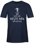 Shirtracer T-Shirt So sieht der beste Papa der Welt aus Dunkelblau/Blau/Braun/Lila