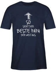 Shirtracer T-Shirt So sieht der beste Papa der Welt aus Dunkelblau/Blau/Braun/Lila