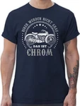 Shirtracer T-Shirt Biker werden nicht grau - Chrom Motorrad Biker Dunkelblau/Dunkelrot/Gelb/Blau
