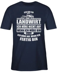 Shirtracer T-Shirt Ich bin ein Landwirt Landwirt Geschenk Bauer Creme/Dunkelblau/Braun/Schwarz