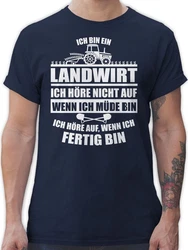 Shirtracer T-Shirt Ich bin ein Landwirt Landwirt Geschenk Bauer Creme/Dunkelblau/Braun/Schwarz