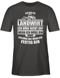 Shirtracer T-Shirt Ich bin ein Landwirt Landwirt Geschenk Bauer Braun/Creme/Dunkelgrau