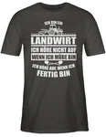 Shirtracer T-Shirt Ich bin ein Landwirt Landwirt Geschenk Bauer Braun/Creme/Dunkelgrau