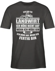 Shirtracer T-Shirt Ich bin ein Landwirt Landwirt Geschenk Bauer Braun/Creme/Dunkelgrau