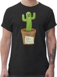 Shirtracer T-Shirt Free Hugs Kaktus Sprüche Statement Schwarz/Grün/Beige/Braun/Creme/Lila