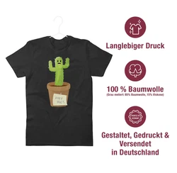 Shirtracer T-Shirt Free Hugs Kaktus Sprüche Statement Schwarz/Grün/Beige/Braun/Creme/Lila
