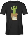 Shirtracer T-Shirt Free Hugs Kaktus Sprüche Statement Schwarz/Grün/Beige/Braun/Creme/Lila