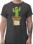 Shirtracer T-Shirt Free Hugs Kaktus Sprüche Statement Beige/Grau/Braun/Schwarz/Orange/Dunkelgrün/Creme