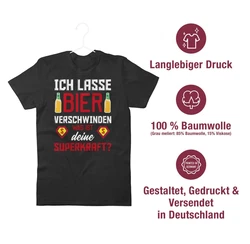 Shirtracer T-Shirt Ich lasse Bier verschwinden was ist deine Superkraft Party & Alkohol Herren Beige/Schwarz/Braun/Rot/Dunkelrot/Grau/Gold