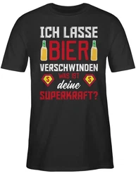 Shirtracer T-Shirt Ich lasse Bier verschwinden was ist deine Superkraft Party & Alkohol Herren Beige/Schwarz/Braun/Rot/Dunkelrot/Grau/Gold