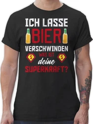 Shirtracer T-Shirt Ich lasse Bier verschwinden was ist deine Superkraft Party & Alkohol Herren Beige/Schwarz/Braun/Rot/Dunkelrot/Grau/Gold