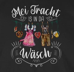 Shirtracer T-Shirt Mei Tracht is in da Wsch Mode fr Oktoberfest Herren Hellblau/Schwarz/Dunkelrot/Beige