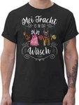 Shirtracer T-Shirt Mei Tracht is in da Wsch Mode fr Oktoberfest Herren Hellblau/Schwarz/Dunkelrot/Beige