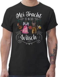 Shirtracer T-Shirt Mei Tracht is in da Wsch Mode fr Oktoberfest Herren Hellblau/Schwarz/Dunkelrot/Beige