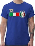 Shirtracer T-Shirt 12. Mann Italien Mannschaft 2024 Fussball EM Fanartikel Blau/Hellblau/Gelb